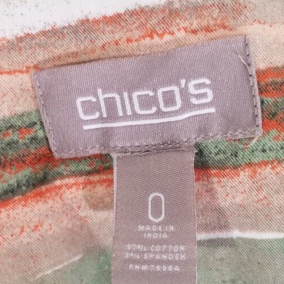 Chicos Womens Open Blazer Striped Long Sleeve Pockets Multi Color Size 0/Small - Picture 4 of 5